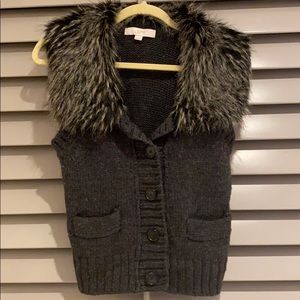 Loft Faux fur vest size small